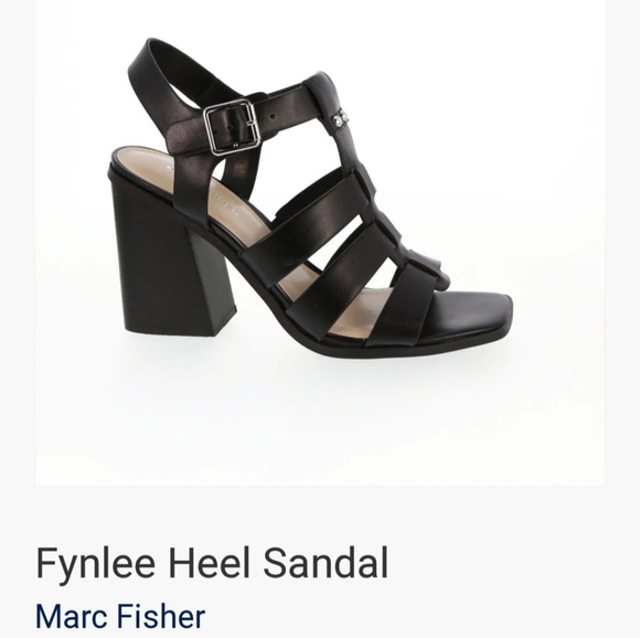 MARC FISHER FYNLEE BLACK SANDALS SHOES NWT NIB - Picture 4 of 4